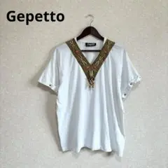Gepetto デザインTシャツ スタッズ びょう付き ユニセックス 白 F