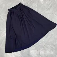 JET SET ロングスカート ネイビー プリーツ ウエストゴム フリーサイズ