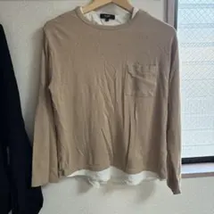 BEAMS HEART レイヤード 長袖カットソー ベージュ Sのサムネイル
