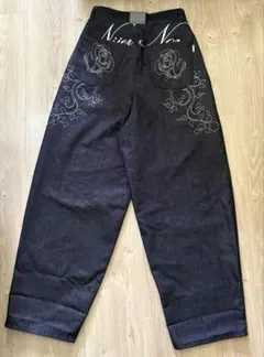 極美品】NIIER NOR ローズバルーン デニムパンツ - メルカリ