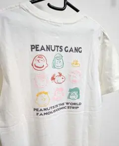 未使用☆PEANUTS スヌーピー☆半袖 Tシャツ☆白系☆L