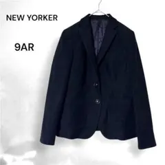NEW YORKER レディース テーラードジャケット 9AR 黒 綿 スーツ上