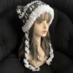 自*す様 【ゲリラオークションstart】206ハンドメイド編み物　猫耳ニット帽