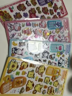 正規品 平成はっぴーフォン 日焼けキティ ポムポムプリン ポチャッコ　キティ4枚