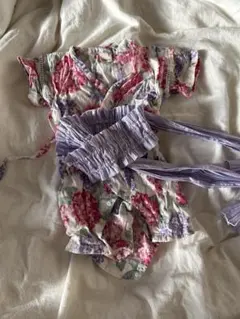 petit main 花柄甚平 80サイズ