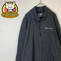 【スウェット ハーフジップ ワンポイント刺繍 ゆるだぼ 生地感薄め 古着】