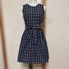 C.D.S BASIC チェック柄ノースリーブワンピース Lのサムネイル