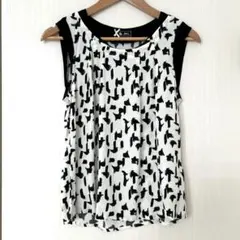 SINEQUANONE 抽象柄 ノースリーブ T38