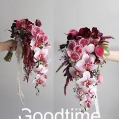 ピンク胡蝶蘭造花ブーケ