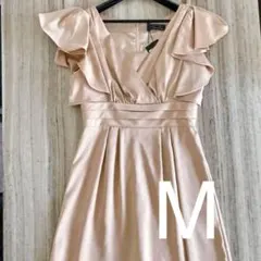 ドレス　ワンピース　新品　ゴールド　発表会　膝丈　結婚式　パーティー　上品