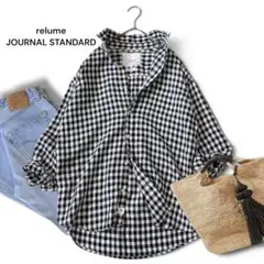 JOURNAL STANDARD リネン100 長袖シャツ ギンガムチェックのサムネイル