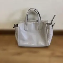 n*e様 COACH グレー レザー ショルダーバッグ