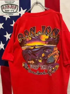 ☆ヴィンテージ☆RONJON Tシャツ 80'S 白 オールドサーフ 蛍光ポケT