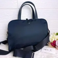 未使用級☆agnes b.アニエスベー 2wayショルダーバッグ ネイビー