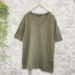 COMME CA ISM レディース　Mサイズ　カーキー　Tシャツ　Ｖネック