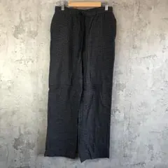 yz148古着　チェックパンツ　パジャマパンツ　紺　モスグリーン　黄