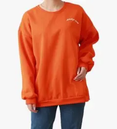 オレンジ 長袖 スウェット トレーナー