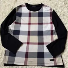希少/美品/LL✨ブラックレーベルクレストブリッジ 長袖カットソー CBチェック