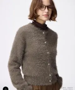 【即購入⭕️店舗EC完売】GU シャイニークルーネックカーディガン