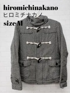 hiromichinakano ウール混千鳥柄ショートダッフルコート M