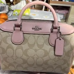 COACH ハンドバッグ ベージュ ピンク