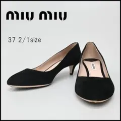 ■ □ a1756 MIUMIU【ミュウミュウ】パンプス スウェード ブラックのサムネイル