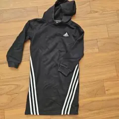 adidas フード付き長袖ワンピース J120 黒