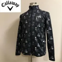 キャロウェイ ダブルジップ ジャケット 裏起毛 ブラック 総柄 Mサイズ