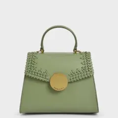 【極美品】CHARLES&KEITH ウーブントップハンドルバッグ