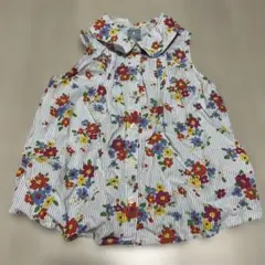 babyGap 花柄ストライプ ノースリーブシャツ