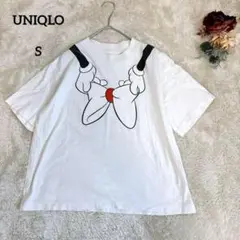 【ユニクロ】Disney ミッキーコラボTシャツ プリント ホワイト S