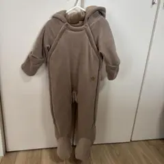 【新品未着用】petit main くま耳 アニマルジャンプスーツ 80