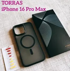 TORRAS iPhone 16 Pro Max 用 ケース 半透明 黒