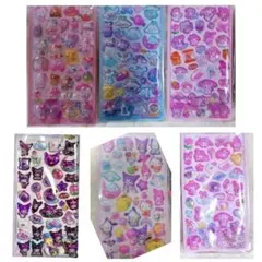 サンリオシール6枚セットぷくぷく3D立体光るシール蓄光夜光 マイメロキティクロミ