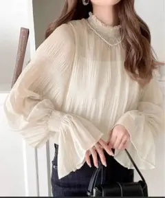 classicalelf シアートップス/プリーツシアーブラウス