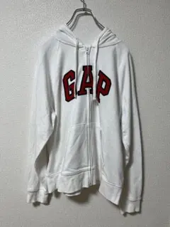 GAP ホワイト ジップアップパーカー