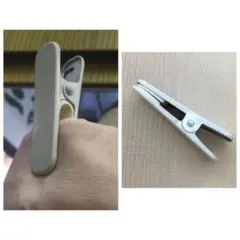 着物クリップ／大1個・小1個セット 白 内側ゴム付き