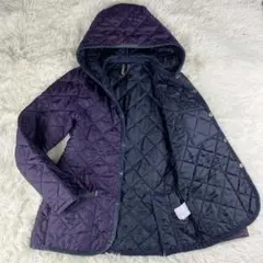 【良品】ラベンハム　キルティングジャケット　38 ネイビー　メンズ　フード付き