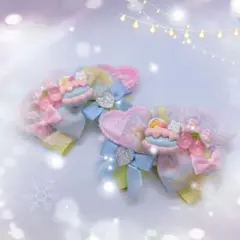 ツイン♡ヘアクリップ⑅⃛No.101ロリィタ デコラ 量産 推し活 アイドル