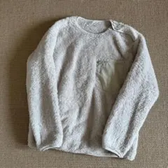 ユニクロ ベージュ メンズ M フリース プルオーバー ジポケット付き 美品