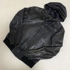 backnumber フード レザージャケット ブラック M 山羊 ゴートレザー