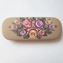 メガネケース　老眼鏡ケース　トールペイント