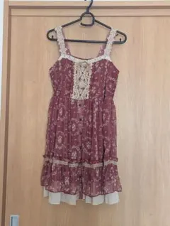 バラ柄 ノースリーブ ミニワンピース　М　axes femme