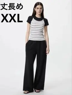 ユニクロ スウェットワイドパンツ 丈長め BLACK WOMEN XXL 新品