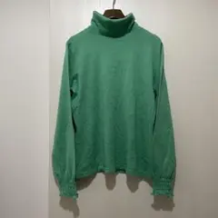 P01177 AQUADOREE カシミヤ混　グリーン ニット　タートルネック