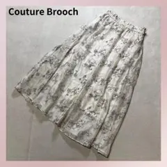 Couture Brooch シアーフラワープリントスカート