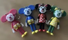 ミッキー　ミニーキュービックマウス　プラプラキーチェーンフィギュア　4個セット