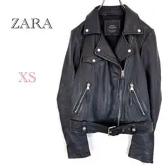 ◆ザラ【XS】ダブルレザージャケット 小さいサイズ かっこいい 人気定番アイテム