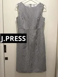 【美品】J.PRESS ノースリーブワンピース ギンガムチェック