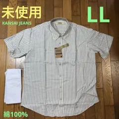 KANSAI JEANS／山喜／メンズ半袖カジュアルシャツ／LL／未使用のサムネイル